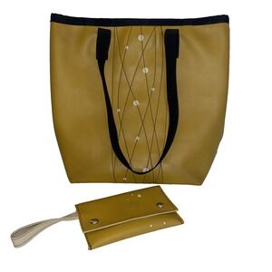 Holly Aiken Women's Medium Tote & Matching Wallet Handbag Purse Handmade EUC‎